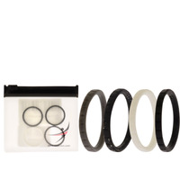 Silicone Wedding Stackble Lines Ring Set -Black-White by ROQ for Women - 4 x 10 mm Ring