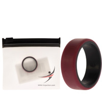 Silicone Wedding 2Layer Beveled 8mm Ring - Bordeaux by ROQ for Men - 9 mm Ring