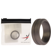 Silicone Wedding Middle Line Single Ring - Silver by ROQ for Men - 11 mm Ring