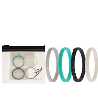 Silicone Wedding Stackble Lines Ring Set - Turquoise by ROQ for Women - 4 x 11 mm Ring