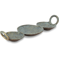 Arlo Cast Iron Brushed Gold-Blue Catchall Dish