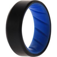 Silicone Wedding BR 8mm Edge Ring - Light-Blue-Black by ROQ for Men - 7 mm Ring
