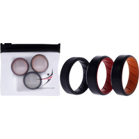 Silicone Wedding BR 8mm Edge Ring Set - MultiColor by ROQ for Men - 3 x 11 mm Ring