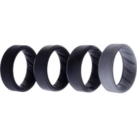 Silicone Wedding BR 8mm Edge Ring Set - Black-Camo by ROQ for Men - 4 x 8 mm Ring