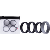 Silicone Wedding BR 8mm Edge Ring Set - Black-Camo by ROQ for Men - 4 x 12 mm Ring