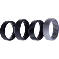 Silicone Wedding BR 8mm Edge Ring Set - Black-Camo by ROQ for Men - 4 x 11 mm Ring