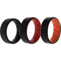 Silicone Wedding BR 8mm Edge Ring Set - MultiColor by ROQ for Men - 3 x 9 mm Ring