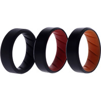 Silicone Wedding BR 8mm Edge Ring Set - MultiColor by ROQ for Men - 3 x 10 mm Ring