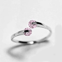 Match Made in Heaven Rings in Rose gold and Pink Diamond crystals(D0102HEYXBV)