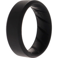 Silicone Wedding BR 8mm Edge Ring - Basic-Black by ROQ for Men - 10 mm Ring