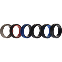 Silicone Wedding 2Layer Middle Line Ring Set - Black-Camo by ROQ for Men - 6 x 11 mm Ring