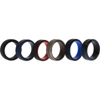 Silicone Wedding 2Layer Middle Line Ring Set - Black-Camo by ROQ for Men - 6 x 8 mm Ring