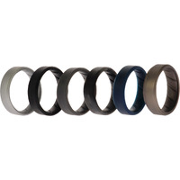 Silicone Wedding BR 8mm Ring Set - Basic-Metal by ROQ for Men - 6 x 16 mm Ring