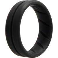 Silicone Wedding BR Middle Line Ring - Basic-Grey by ROQ for Men - 12 mm Ring