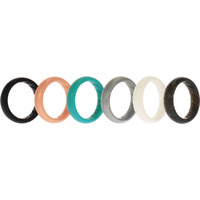 Silicone Wedding BR Solid Ring Set - Basic-Metal by ROQ for Women - 6 x 7 mm Ring