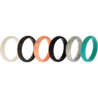 Silicone Wedding BR Solid Ring Set - Basic-Metal by ROQ for Women - 6 x 10 mm Ring