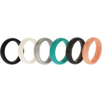 Silicone Wedding BR Solid Ring Set - Basic-Metal by ROQ for Women - 6 x 6 mm Ring