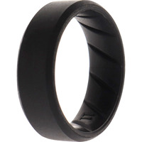Silicone Wedding BR 8mm Edge Ring - Basic-Black by ROQ for Men - 11 mm Ring