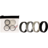 Silicone Wedding BR Middle Line Ring Set - Basic-Marble by ROQ for Men - 4 x 10 mm Ring