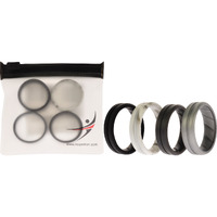Silicone Wedding BR Middle Line Ring Set - Basic-Marble by ROQ for Men - 4 x 12 mm Ring