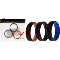 Silicone Wedding BR Middle Line Ring Set - MultiColor by ROQ for Men - 3 x 15 mm Ring