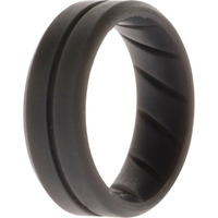 Silicone Wedding BR Middle Line Ring - Basic-Grey by ROQ for Men - 10 mm Ring