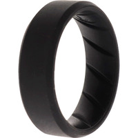 Silicone Wedding BR 8mm Edge Ring - Basic-Black by ROQ for Men - 12 mm Ring