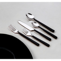 Matte Black Stainless Steel Five Piece Hand Forged Place Setting