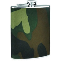 Silver Flask with Camouflage Wrap