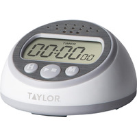 Taylor Precision Products Digital Timer Counts Up and Down for School, Learning, Projects, and Kitchen Tasks, Super Loud Digital Timer, Gray