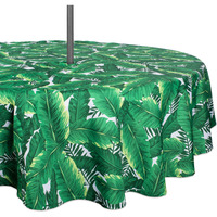 DII Banana Leaf Outdoor Tablecloth With Zipper 52 Round
