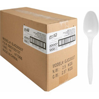 Genuine Joe Individually Wrapped Spoon - 1 Piece(s) - 1000/Carton - Spoon - 1 x Spoon - Disposable - Polypropylene