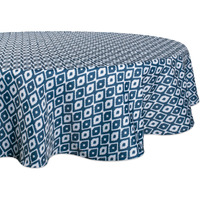 DII Blue Ikat Outdoor Tablecloth 60 Round