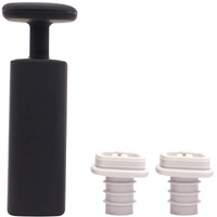 Houdini Wine Vacuum Preserver, 6"x 4"x 7", Black
