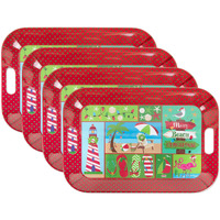 DII Coast Christmas Melamine Tray (Set of 4)