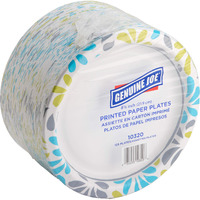 Genuine Joe Printed Paper Plates - Disposable - Assorted - 125 / Pack