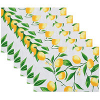 DII Lemon Bliss Print Outdoor  Placemat (Set of 6)