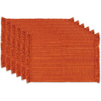 DII Variegated Burnt Orange Fringe Placemat Set/6