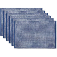 DII Navy & White 2-Tone Ribbed Placemat (Set of 6)
