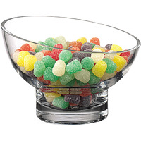 7 Mouth Blown Lead Free Slant Cut Candy Serving Glass Bowl