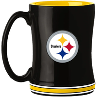 Pittsburgh Steelers Coffee Mug 14oz Sculpted Relief Team Color