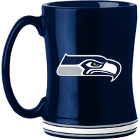 Seattle Seahawks Coffee Mug 14oz Sculpted Relief Team Color