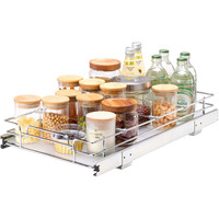 VEVOR 11"W x 21"D Pull Out Cabinet Organizer, Heavy Duty Slide Out Pantry Shelves, Chrome-Plated Steel Roll Out Drawers, Sliding Drawer Storage for Home, Inside Kitchen Cabinet, Bathroom, Under Sink