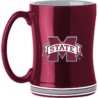 Mississippi State Bulldogs Coffee Mug 14oz Sculpted Relief Team Color
