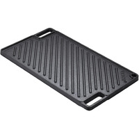 VEVOR Reversible Grill/Griddle, 9.7"x16.7" Pre-Seasoned Cast Iron Griddle, Rectangular Double Burner Griddle Pan, Non-Stick Family Pan Cookware with Handles, Flat Top Plate for BBQ, Gas Grill, Black