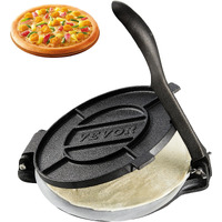 VEVOR Tortilla Press, 8 Inch Tortilla and Roti Maker, Cast Iron Heavy Duty Tortilladora Press, Pre-Seasoned Pataconera Maker with 100 Pcs Parchment Paper, Dough Maker for Flour Tortilla, Tawa, Silver