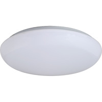 14" LED shallow cloud fixture. Smooth white diffuser with twist and lock on installation. Dimmable.  Damp location