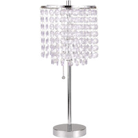 19H cHROME cRYSTAL INSPIRED PULL TABLE LAMP (1PccTN) (043422)(D0102H55SHX)
