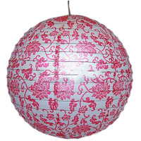 [Red flowers]Chinese/Japanese Style Decorative Hanging lantern Paper Lantern16"