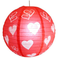 [Heart-shaped]Chinese/Japanese Style Decorative Hanging lantern Paper Lantern16"